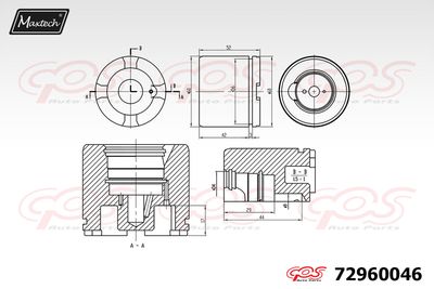 72960046 MAXTECH Поршень, корпус скобы тормоза