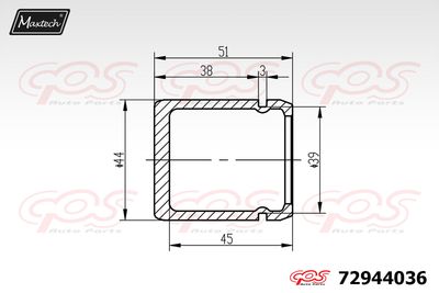 72944036 MAXTECH Поршень, корпус скобы тормоза