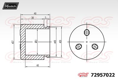 72957022 MAXTECH Поршень, корпус скобы тормоза