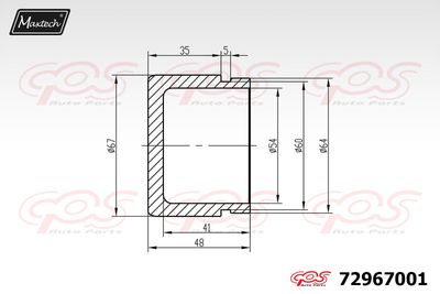 72967001 MAXTECH Поршень, корпус скобы тормоза