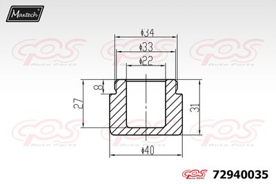 72940035 MAXTECH Поршень, корпус скобы тормоза