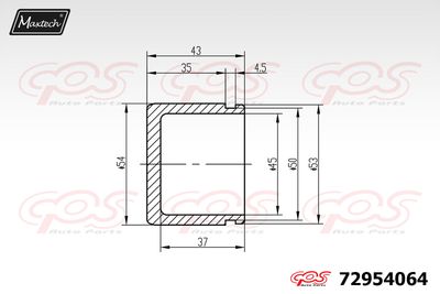 72954064 MAXTECH Поршень, корпус скобы тормоза