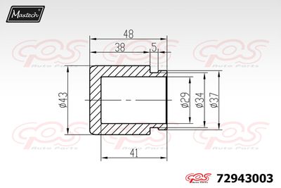 72943003 MAXTECH Поршень, корпус скобы тормоза