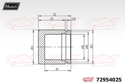 72954025 MAXTECH Поршень, корпус скобы тормоза