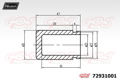 72931001 MAXTECH Поршень, корпус скобы тормоза