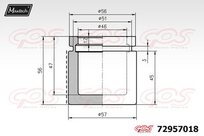 72957018 MAXTECH Поршень, корпус скобы тормоза