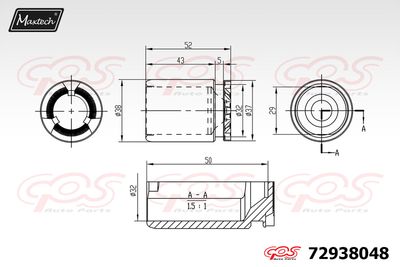 72938048 MAXTECH Поршень, корпус скобы тормоза