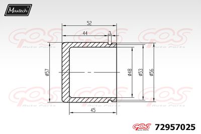 72957025 MAXTECH Поршень, корпус скобы тормоза