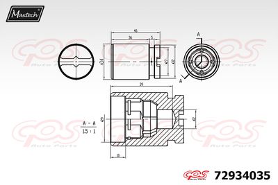 72934035 MAXTECH Поршень, корпус скобы тормоза