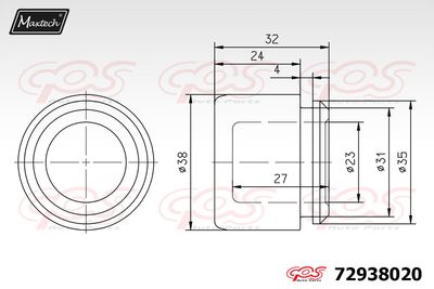 72938020 MAXTECH Поршень, корпус скобы тормоза