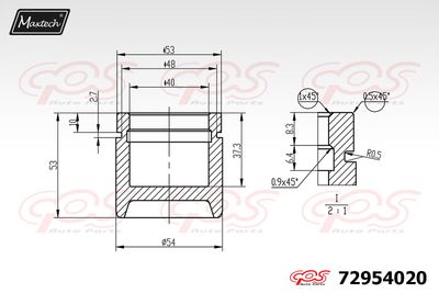 72954020 MAXTECH Поршень, корпус скобы тормоза