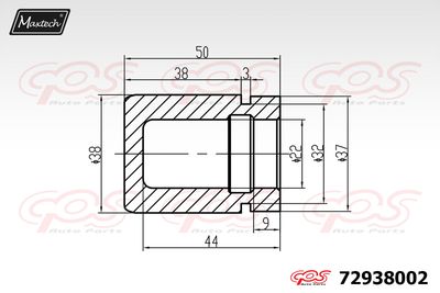 72938002 MAXTECH Поршень, корпус скобы тормоза