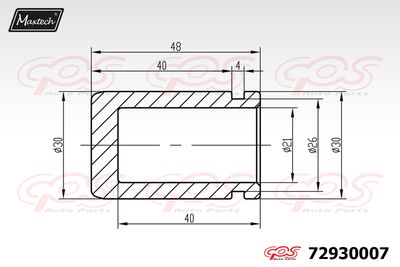 72930007 MAXTECH Поршень, корпус скобы тормоза