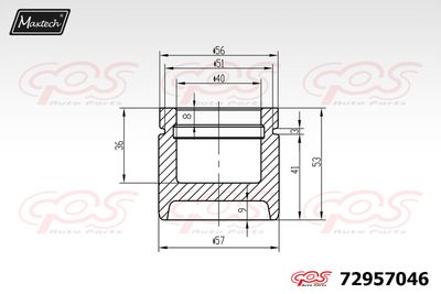 72957046 MAXTECH Поршень, корпус скобы тормоза