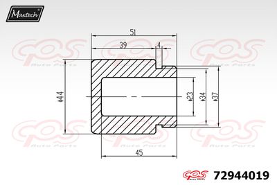 72944019 MAXTECH Поршень, корпус скобы тормоза