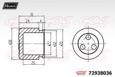 72938036 MAXTECH Поршень, корпус скобы тормоза