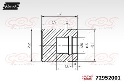 72952001 MAXTECH Поршень, корпус скобы тормоза