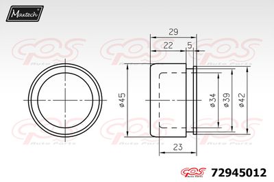 72945012 MAXTECH Поршень, корпус скобы тормоза