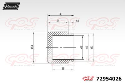 72954026 MAXTECH Поршень, корпус скобы тормоза