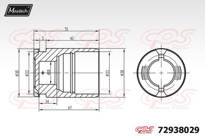 72938029 MAXTECH Поршень, корпус скобы тормоза