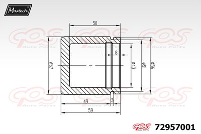 72957001 MAXTECH Поршень, корпус скобы тормоза