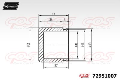 72951007 MAXTECH Поршень, корпус скобы тормоза