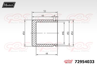 72954033 MAXTECH Поршень, корпус скобы тормоза