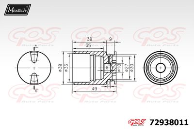 72938011 MAXTECH Поршень, корпус скобы тормоза