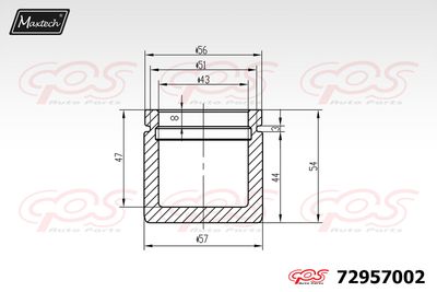 72957002 MAXTECH Поршень, корпус скобы тормоза