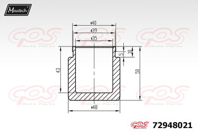 72948021 MAXTECH Поршень, корпус скобы тормоза