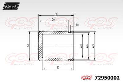 72950002 MAXTECH Поршень, корпус скобы тормоза