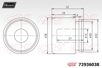 72936038 MAXTECH Поршень, корпус скобы тормоза