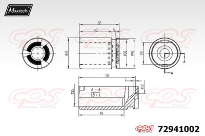 72941002 MAXTECH Поршень, корпус скобы тормоза