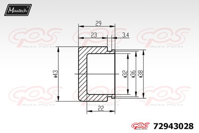 72943028 MAXTECH Поршень, корпус скобы тормоза