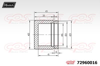 72960016 MAXTECH Поршень, корпус скобы тормоза