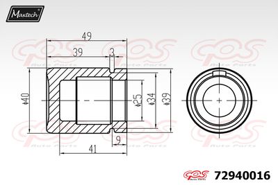 72940016 MAXTECH Поршень, корпус скобы тормоза