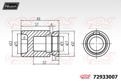 72933007 MAXTECH Поршень, корпус скобы тормоза