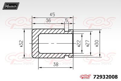 72932008 MAXTECH Поршень, корпус скобы тормоза