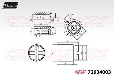 72934003 MAXTECH Поршень, корпус скобы тормоза