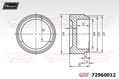 72960012 MAXTECH Поршень, корпус скобы тормоза