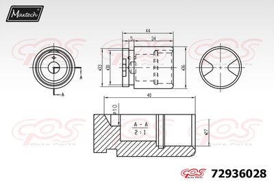 72936028 MAXTECH Поршень, корпус скобы тормоза