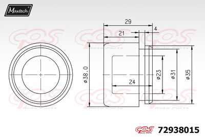 72938015 MAXTECH Поршень, корпус скобы тормоза