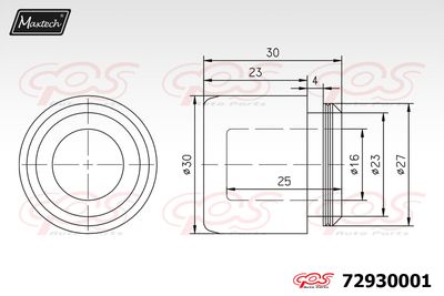 72930001 MAXTECH Поршень, корпус скобы тормоза