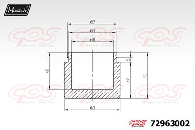 72963002 MAXTECH Поршень, корпус скобы тормоза