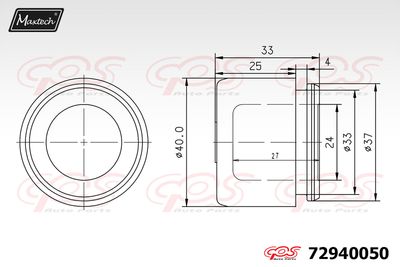 72940050 MAXTECH Поршень, корпус скобы тормоза