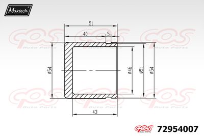 72954007 MAXTECH Поршень, корпус скобы тормоза