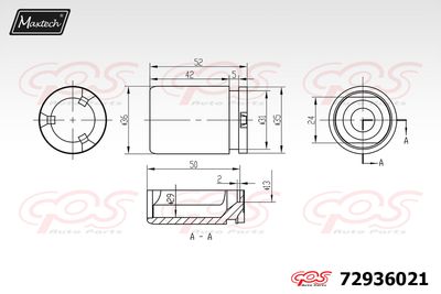 72936021 MAXTECH Поршень, корпус скобы тормоза