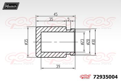 72935004 MAXTECH Поршень, корпус скобы тормоза