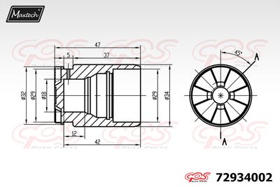 72934002 MAXTECH Поршень, корпус скобы тормоза