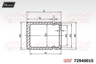 72940015 MAXTECH Поршень, корпус скобы тормоза